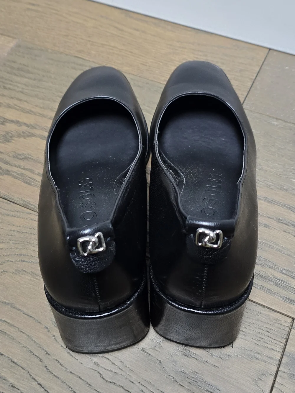 Aerosoles Aurora Leather Square Toe Wedge Pump in Black